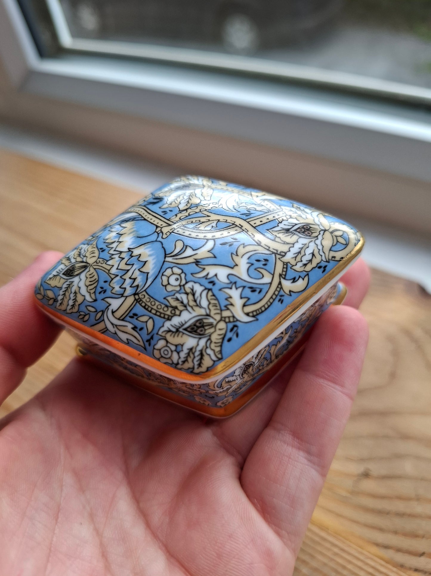 'Cunt' Upcycled Fancy Blue/Cream Trinket Pot