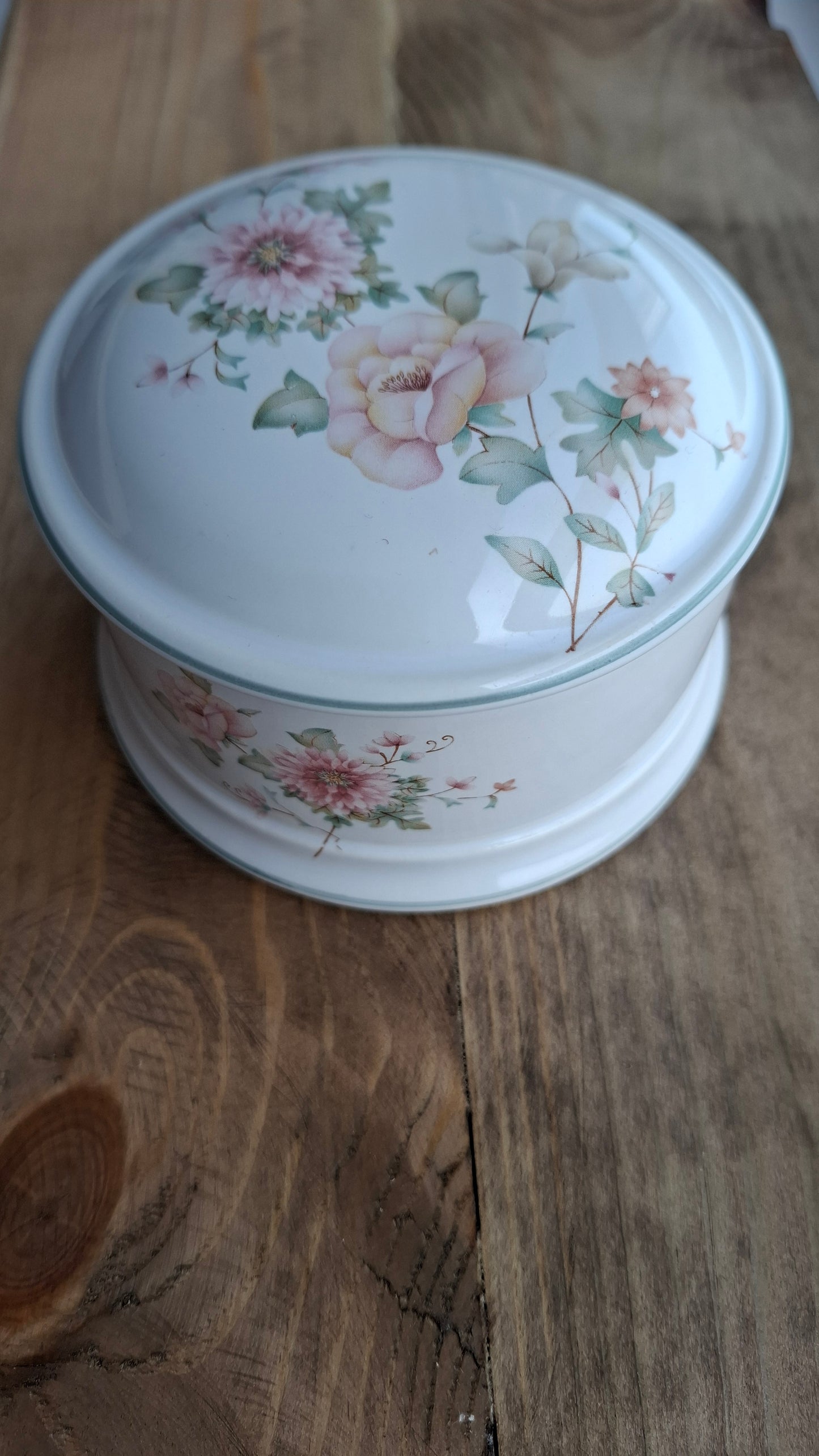 'Beef Curtains' Upcycled Large Floral Trinket Pot
