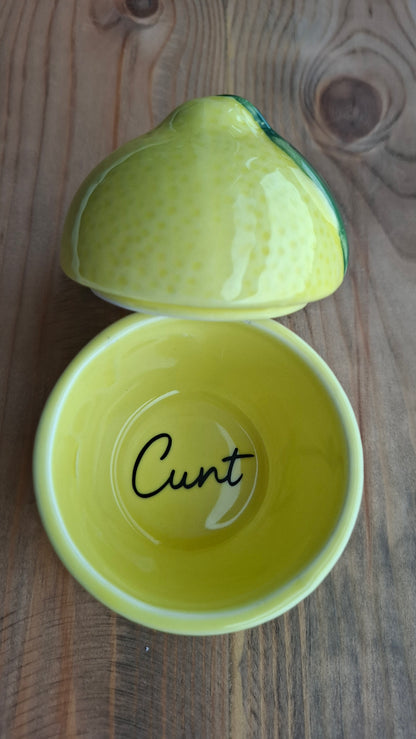 'Cunt' Upcycled Lemon Trinket Pot