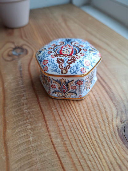 'Cunt' Upcycled Fancy Red & Blue Hexagonal Trinket Pot