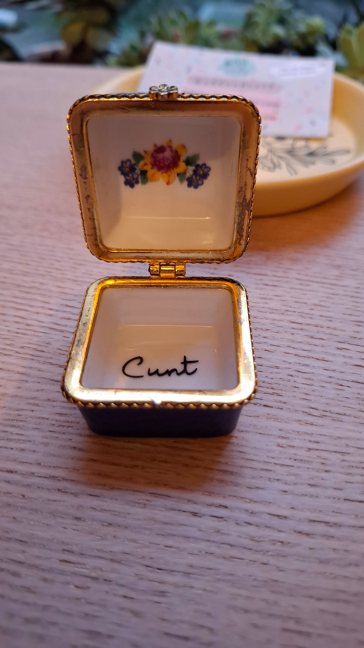 'Cunt' Upcycled Little Box Trinket Pot