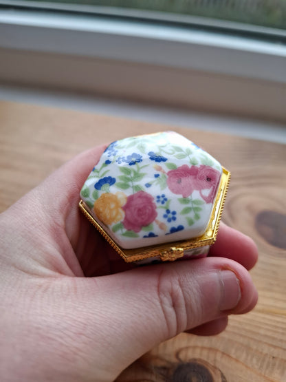 'Cunt' Upcycled Mini Trinket/Pill Pot Multi Coloured Floral