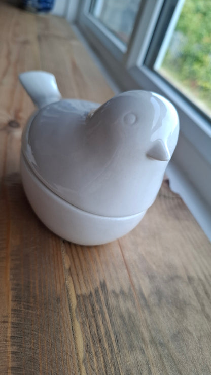 'Cunt' Upcycled Large White Bird Trinket Pot