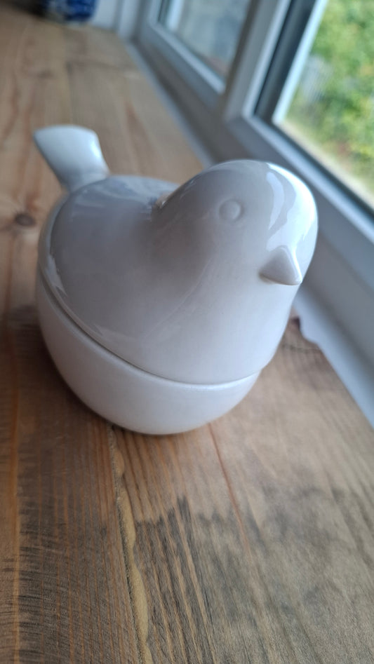 'Cunt' Upcycled Large White Bird Trinket Pot