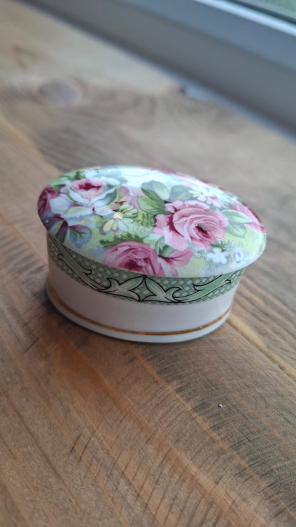 'Cunt' Upcycled Floral Oval Shaped Trinket Pot