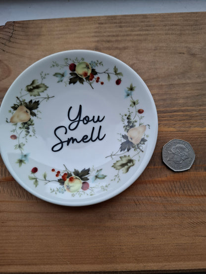 'You Smell' Upcycled Small Fruity Decorative Plate