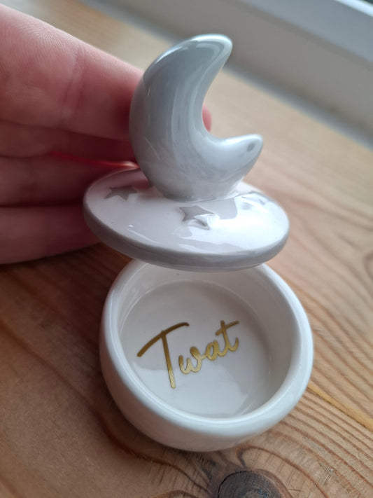 'Twat' Upcycled Moon Trinket Pot (DISCOUNTED)