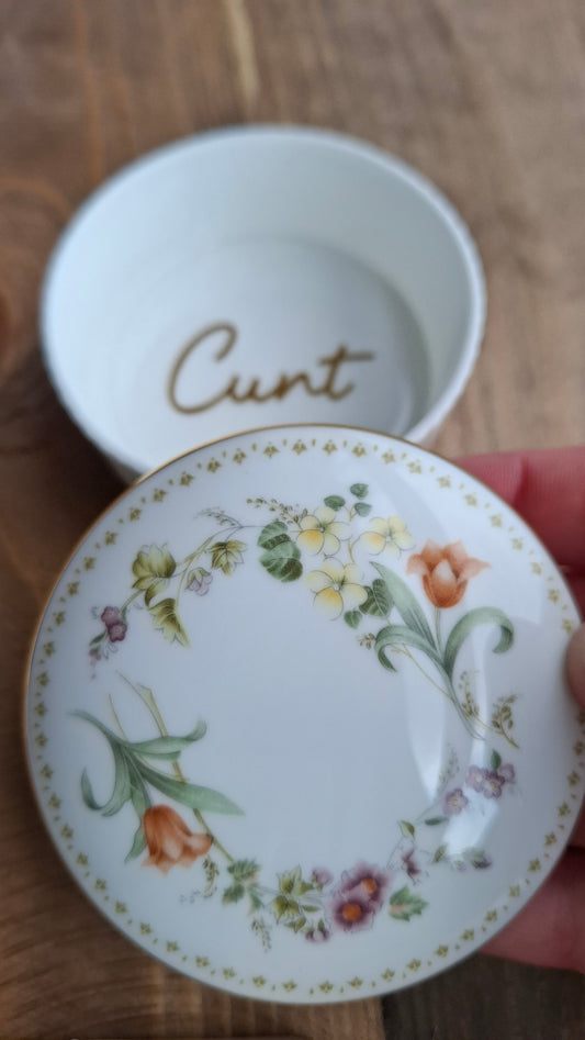 'Cunt' Upcycled Wedgwood Trinket Pot