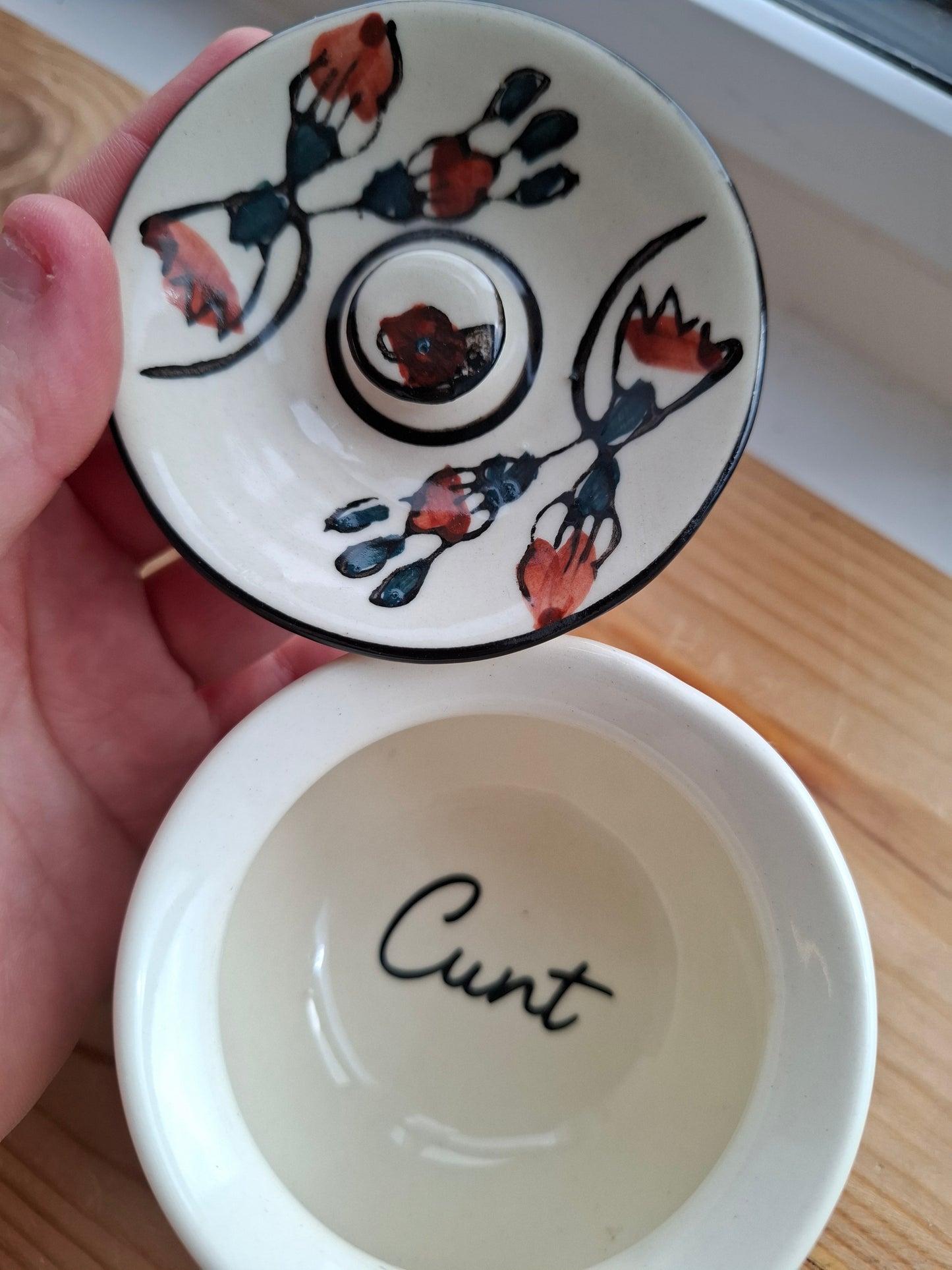'Cunt' Upcycled Chunky Lidded Pot