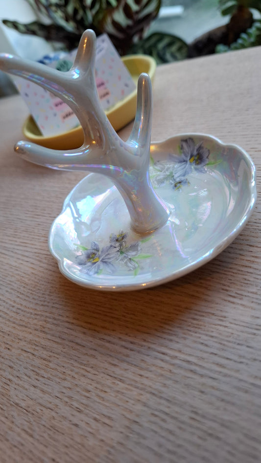 Iridescent Floral Ring Dish/Tree