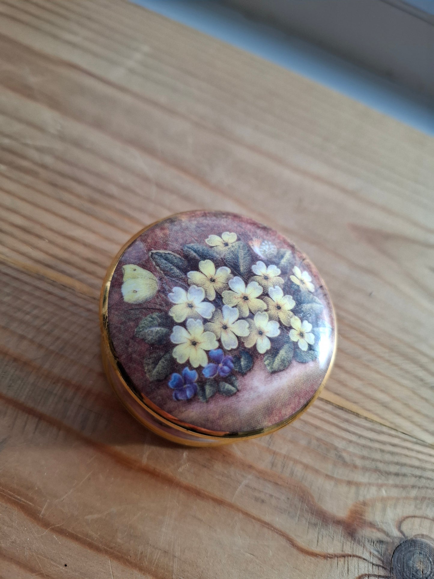 'Twat' Upcycled Small Pretty Yellow Floral Trinket Pot