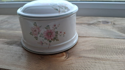 'Beef Curtains' Upcycled Large Floral Trinket Pot