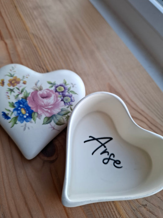 'Arse Hole' Upcycled Heart Trinket Pot