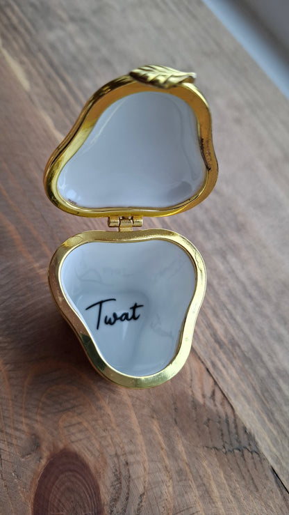 'Twat' Upcycled Unusual Shaped Bird Trinket Pot