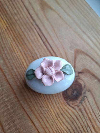 'Cunt' Upcycled Small Pink Rose Oval Shaped Trinket Pot