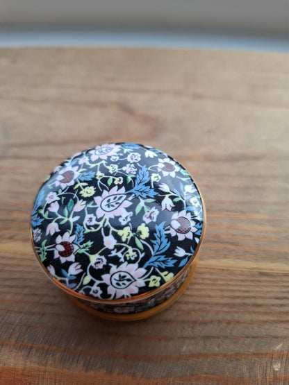 'Cunt' Upcycled Fancy Round Black Floral Trinket Pot