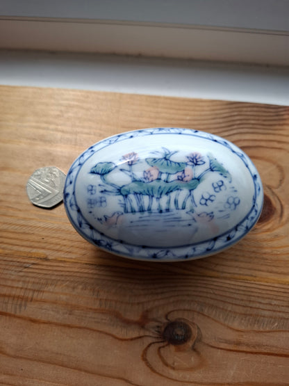 'Beef Curtains' Upcycled Pretty Duck Scenery Trinket Pot