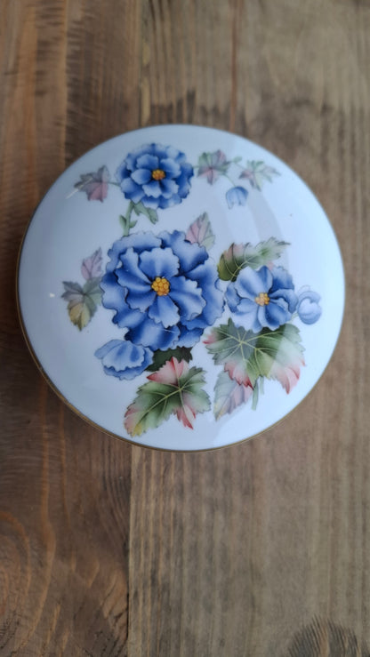 'Cunt' Upcycled Blue Floral Medium Sized Trinket Pot